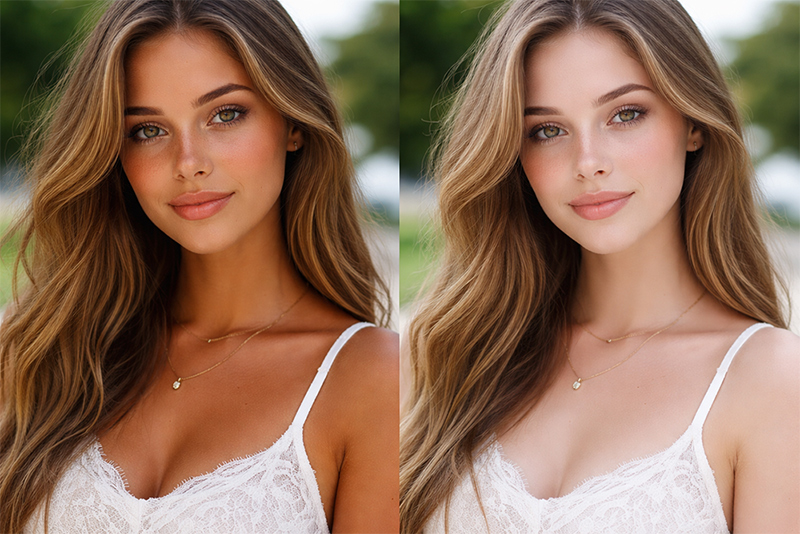 After and Before Sun Tan